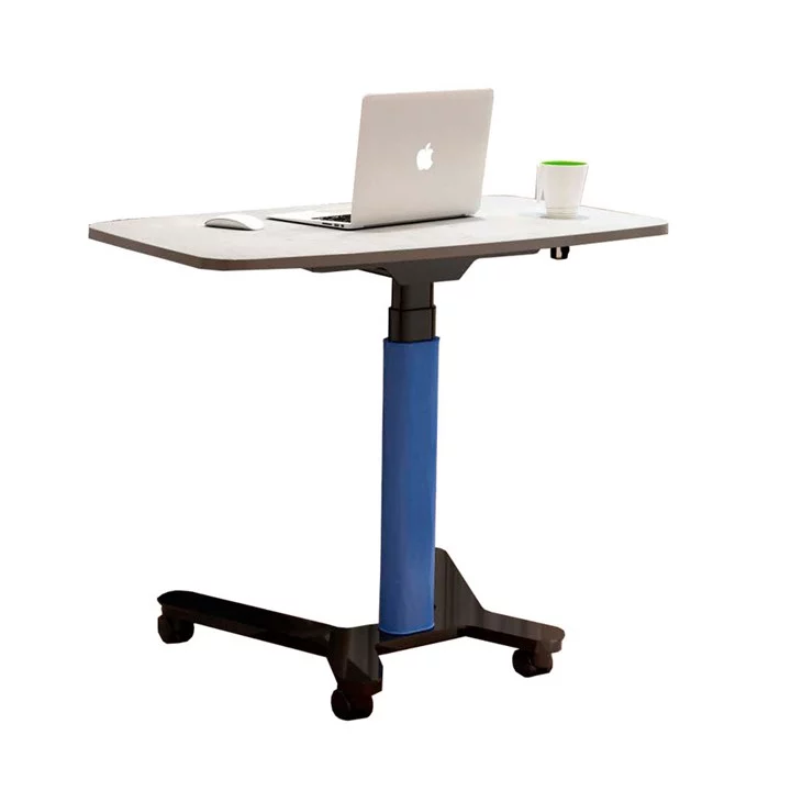 Mobile Battery-Powered Sit Stand Desk White