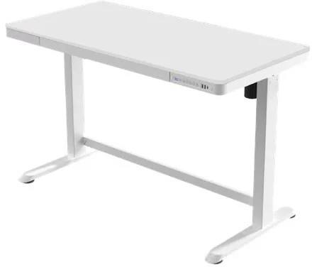 White Glass White Metalwork Sit Stand Desk 1200 X 600MM