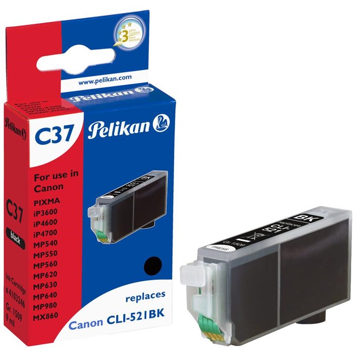 CANCLI521BKPEL Pelikan Ink Compat For Canon CLI-521Bk Black