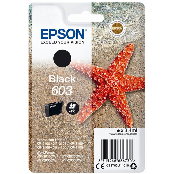 EPSC13T03U14010 Epson STARFISH SINGLEPACK 603 Ink Black