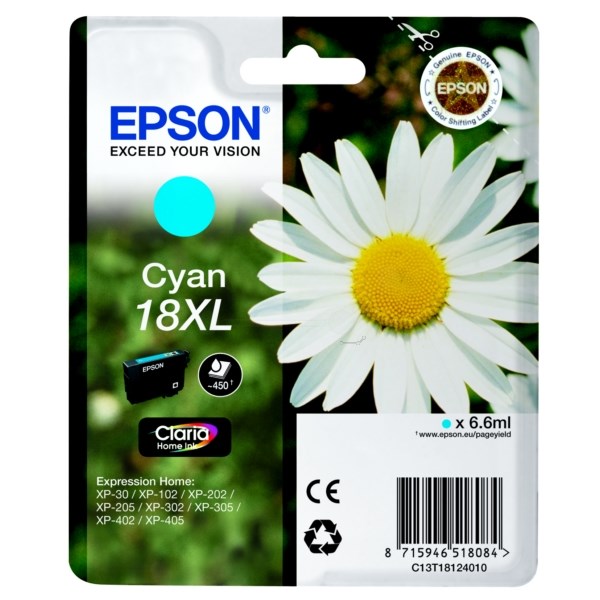 EPSC13T18124012 Epson T1812 18XL Cyan Ink