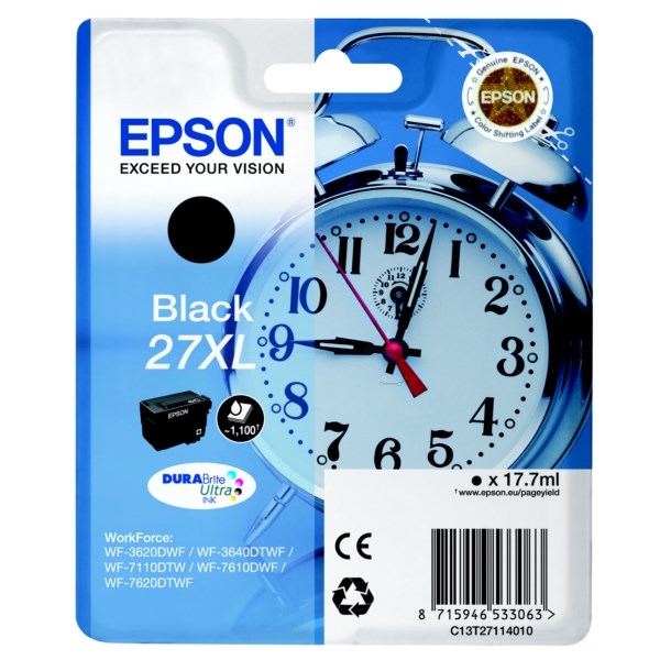 EPSC13T27114010 Epson WF3620 Ink Cartridge Black 27XL T27114012