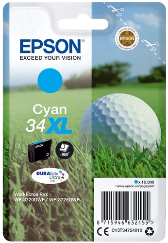 EPSC13T34724010 Epson WF3720DWF Ink Cyan C13T34724010