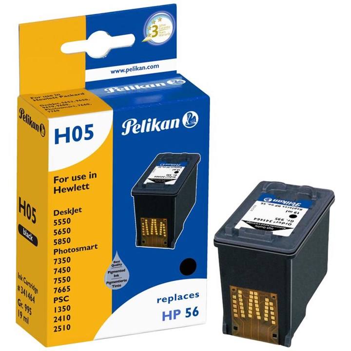 HPC6656APEL Pelikan Ink Reman For HP 56 Black (C6656A)