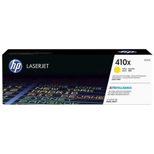 HPCF412X HP 410X High Yield Yellow Original LaserJet Toner Cartridge CF412X