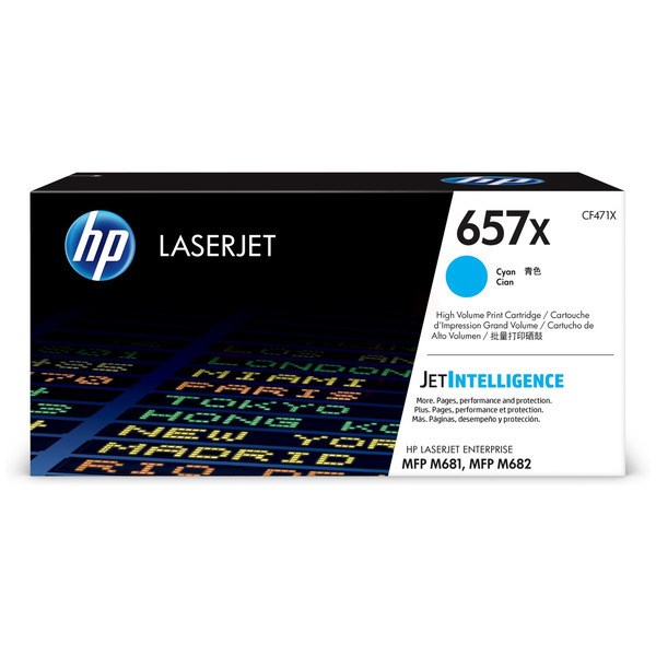 HPCF471X HP 657X High Yield Cyan Original LaserJet Toner Cartridge CF471X
