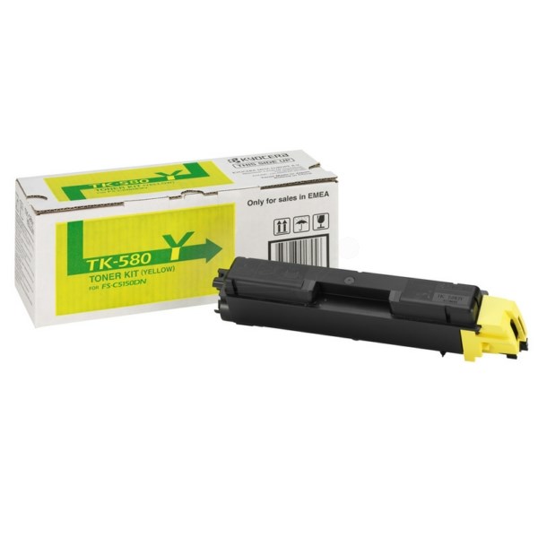 KYOTK580Y Kyocera FSC5150 P6021 Toner Yellow 1T02KTANL0 TK580Y