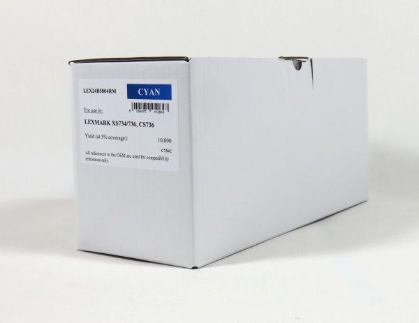 LEX24B5804RM Lexmark C734 736 746 748 XS748 Toner Cyan Remanufactured 24B5804RM