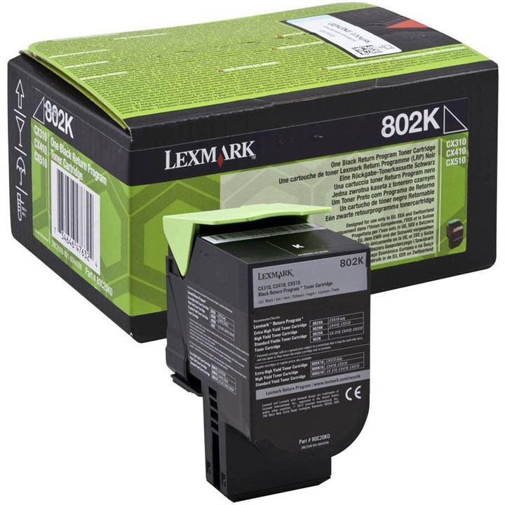 LEX80C20K0 Lexmark 802K Black Toner Cartridge