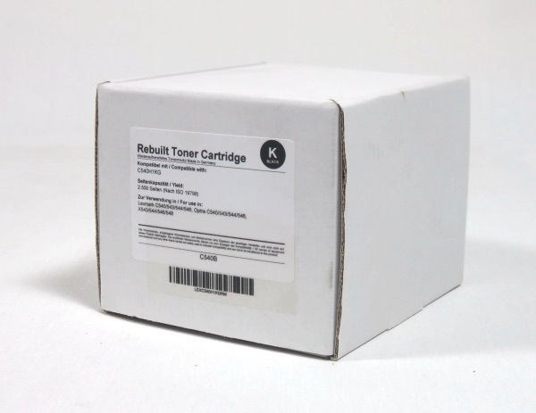 LEXC540H1KGRM Lexmark C540 543 544 546 Toner Black Remanufactured 2.5K C540H1KGRM