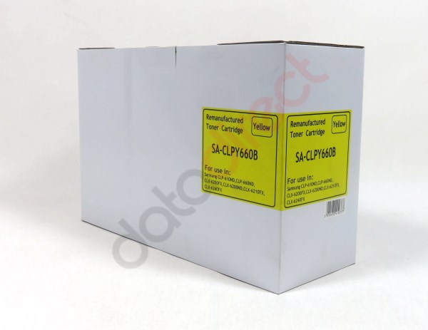 SAMCLPY660BPLA Samsung Plain Box CLP610 660 Yellow Remanufactured Toner